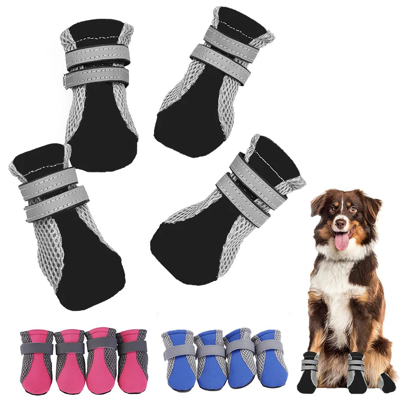 Waterproof Dog Boots with Grip (4-Pack)