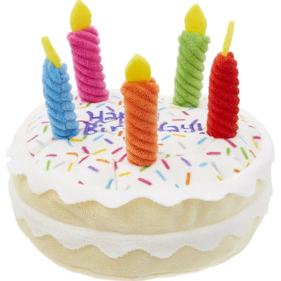 Dog Toy Birthday Set – Plush Cake, Cupcake & Bone with Squeaker Function