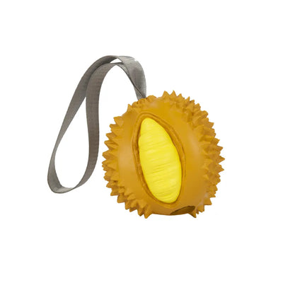 Fruit-shaped rubber dog toy for chewing pleasure and dental care