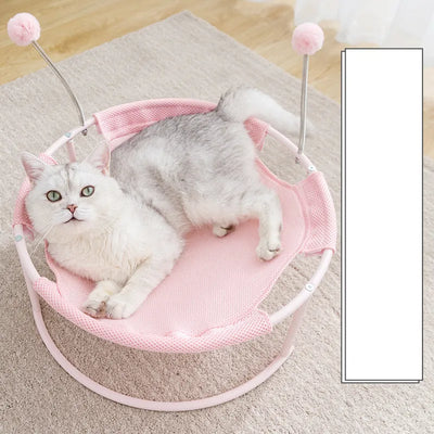 ラウンドキャットハンモック - 遊びボールと安定したフレームを備えた猫のための快適な休憩場所