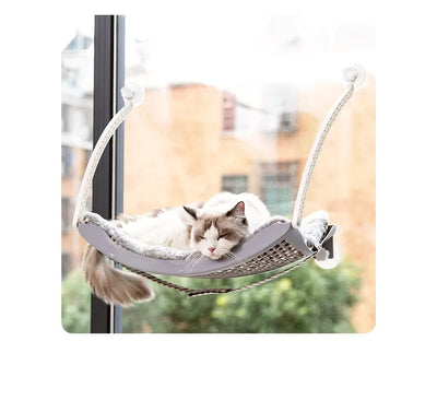 猫用窓用ハンモック - 吸盤付きの安定感と快適な睡眠エリア