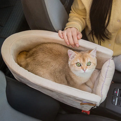 Comfortable Car Dog Carrier for Small Pets with Secure Seat Attachment