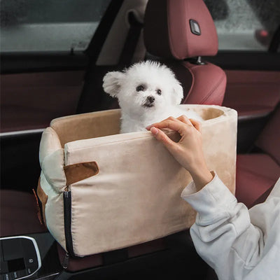 Comfortable Car Dog Carrier for Small Pets with Secure Seat Attachment