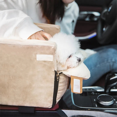 Comfortable Car Dog Carrier for Small Pets with Secure Seat Attachment