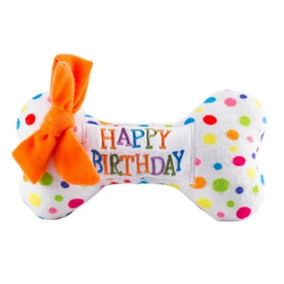 Dog Toy Birthday Set – Plush Cake, Cupcake & Bone with Squeaker Function