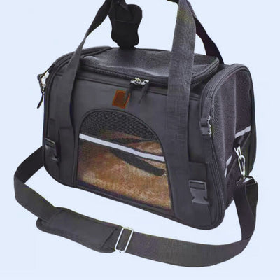 Pet Carrying Bag with Mesh Window and Adjustable Shoulder Strap