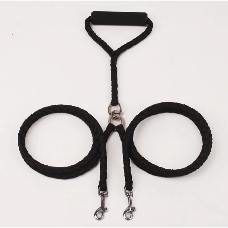 Twin Dog Leash in Check Pattern – Durable Leash for Two Dogs