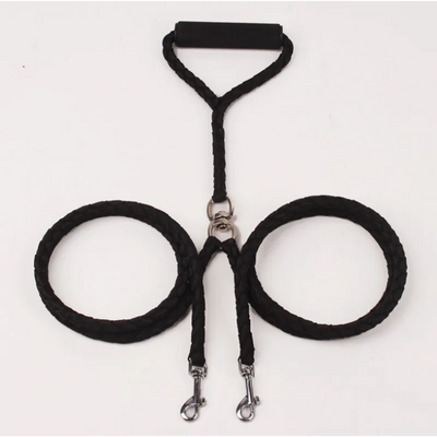 Twin Dog Leash in Check Pattern – Durable Leash for Two Dogs