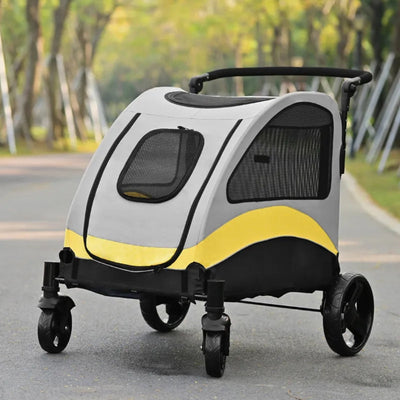 Portable Dog Stroller with 4 Wheels for Large Dogs