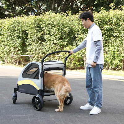 Portable Dog Stroller with 4 Wheels for Large Dogs