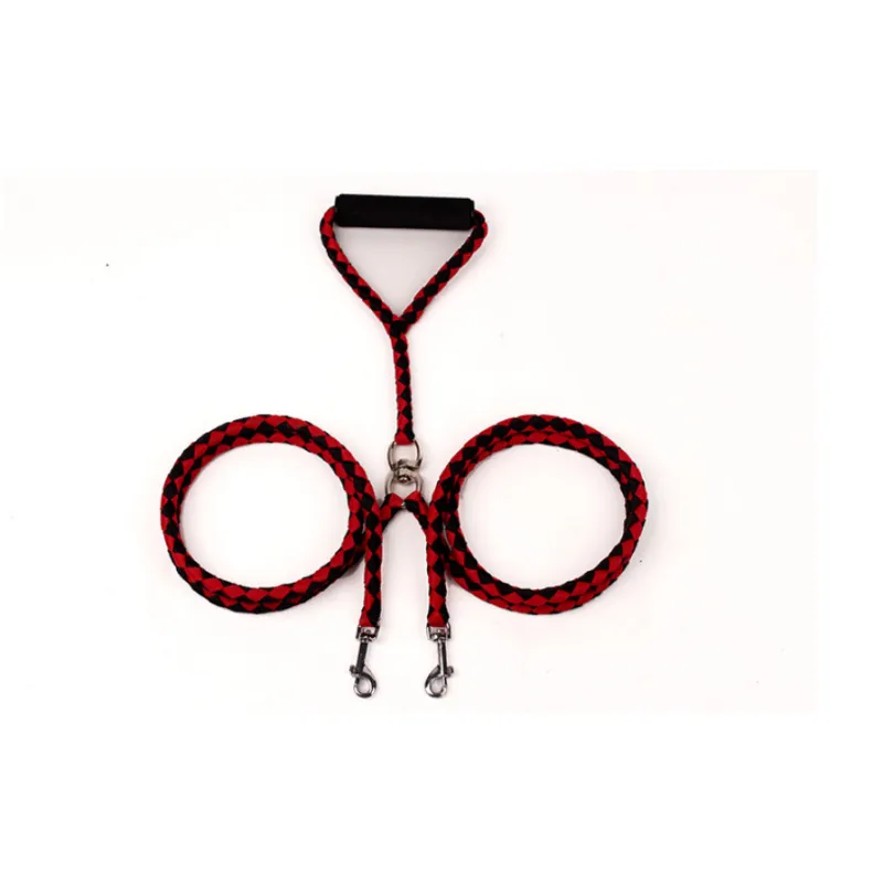 Twin Dog Leash in Check Pattern – Durable Leash for Two Dogs
