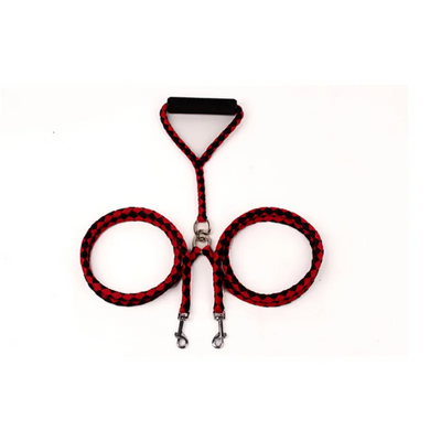 Twin Dog Leash in Check Pattern – Durable Leash for Two Dogs