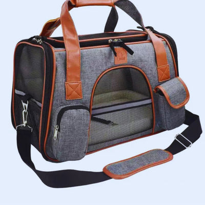 Pet Carrying Bag with Mesh Window and Adjustable Shoulder Strap