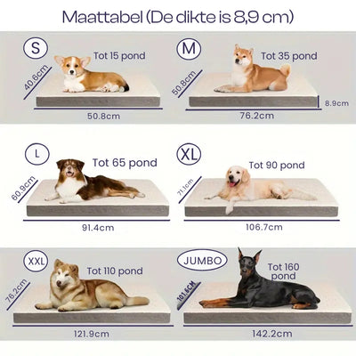 Premium Memory Foam Dog Bed with Washable Cover, Non-Slip, and Suitable for Large Breeds