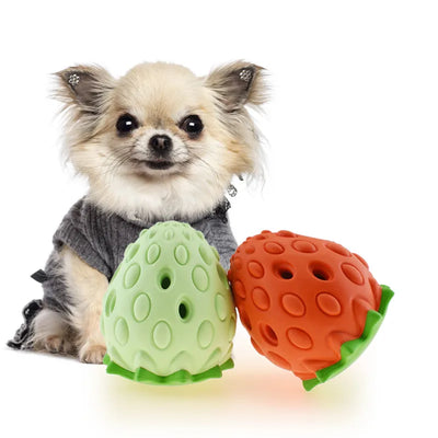 Chew Toy for Dogs – Interactive Strawberry-Shaped Toy Made of Rubber