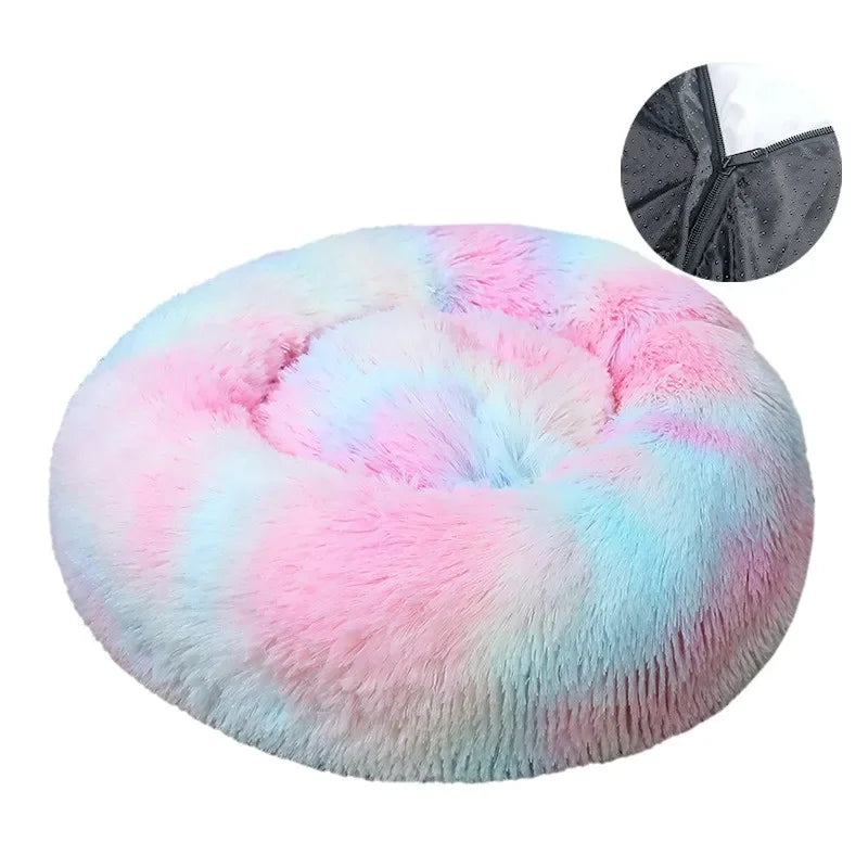 Donut-shaped Pet Bed – Ultra-Plush and Breathable Rest Bed for Pets – Machine Washable and Safe for Comfortable Sleep