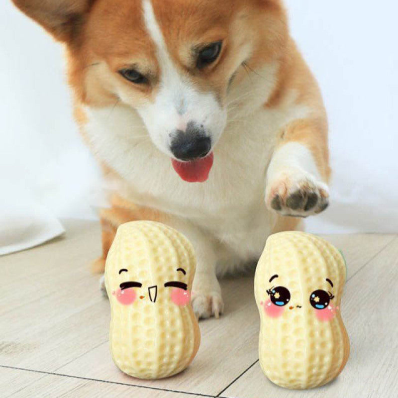 Peanut Shaped Dog Toy – Chew Toy with Sound Hole for Dogs