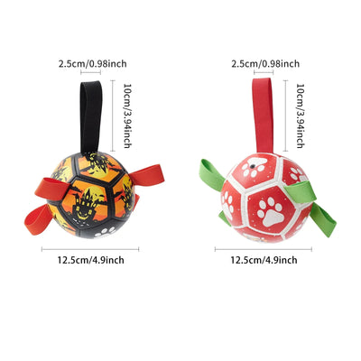 Interactive Dog Toy in Ball Shape – With Nylon Rope and Handles