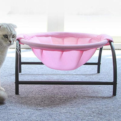 キャットハンモック - 快適な休憩のための安定した金属サポートを備えた通気性のある猫用ベッド