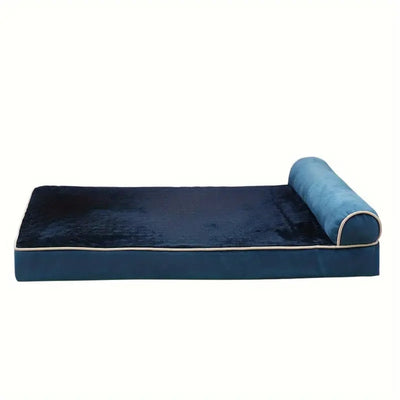 Memory foam dog bed with headrest