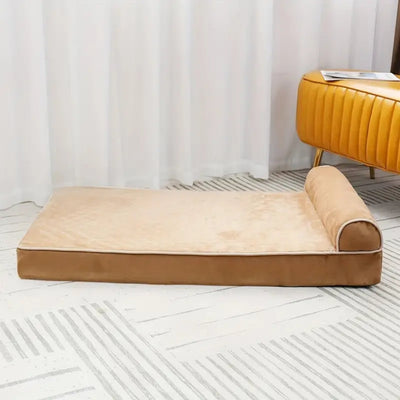Memory foam dog bed with headrest