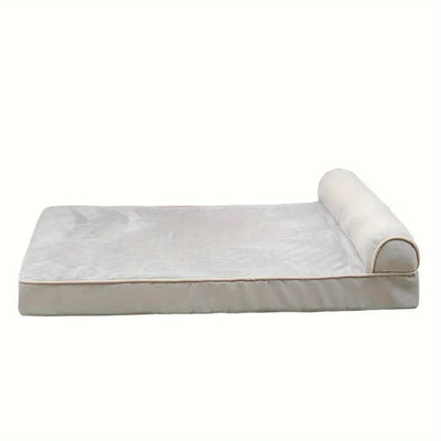 Memory foam dog bed with headrest