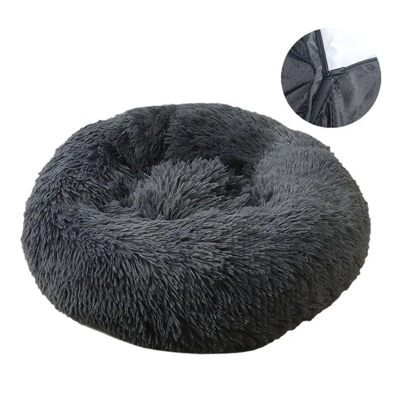 Donut-shaped Pet Bed – Ultra-Plush and Breathable Rest Bed for Pets – Machine Washable and Safe for Comfortable Sleep