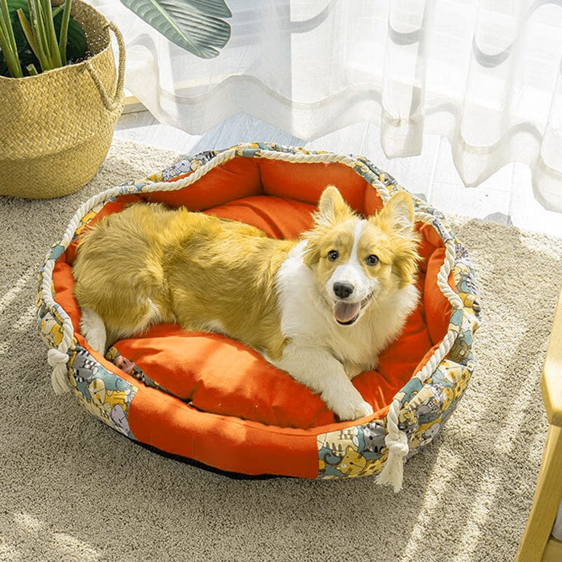 Dog Bed with Pocket and Chew Rope