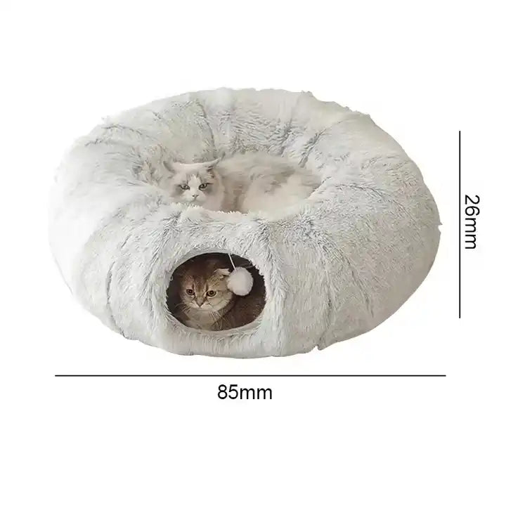 猫用ぬいぐるみトンネル（プレイベッド付き）