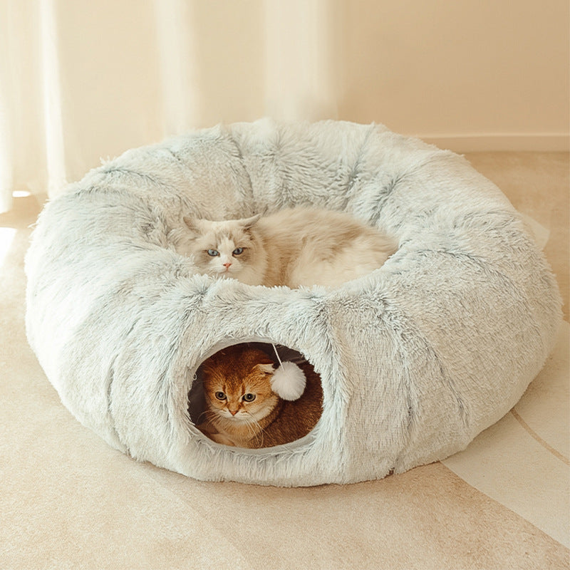 猫用ぬいぐるみトンネル（プレイベッド付き）