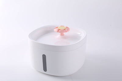 LEDインジケーターと花のデザインを備えたペット用ウォーターファウンテン