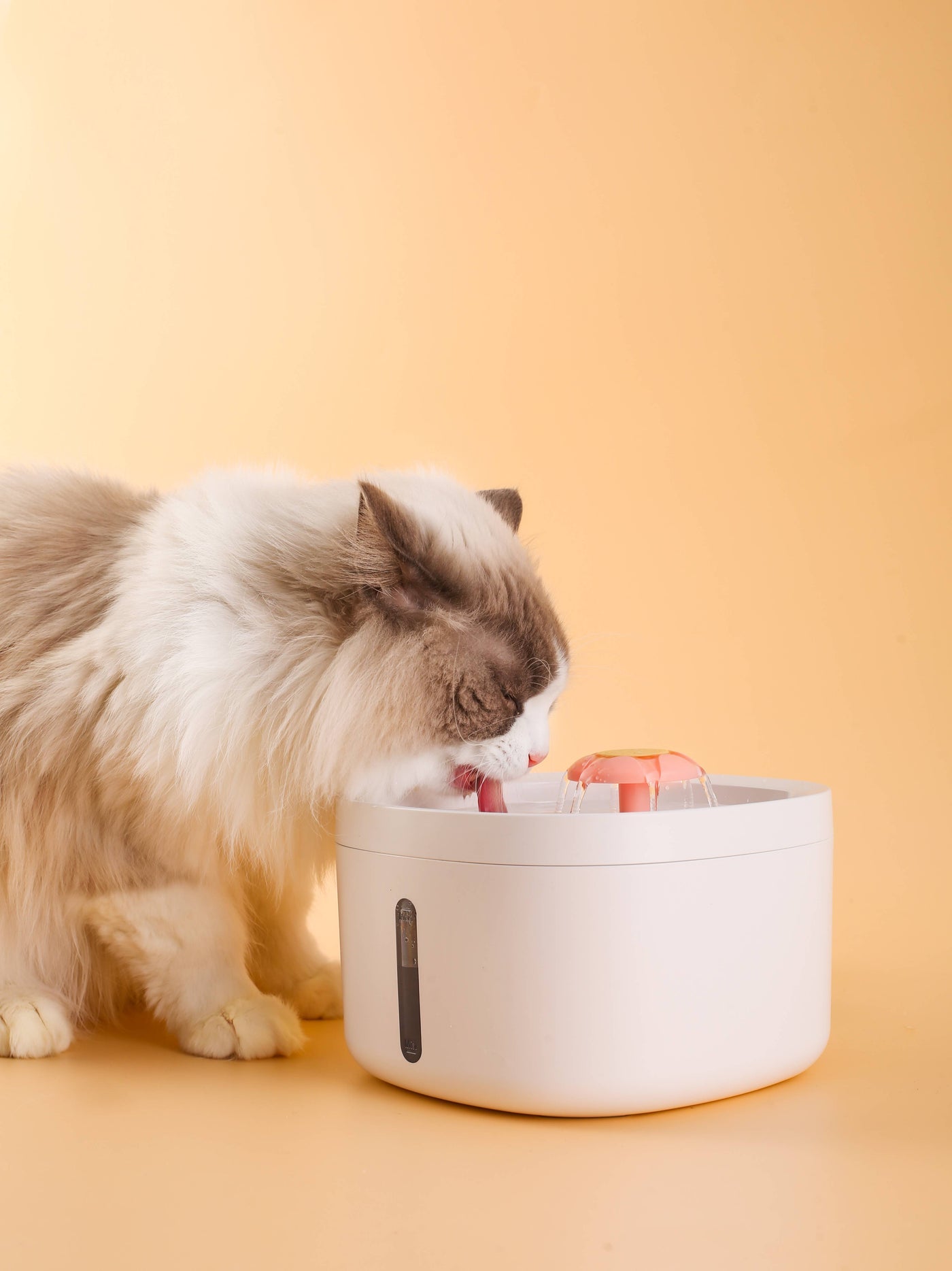 LEDインジケーターと花のデザインを備えたペット用ウォーターファウンテン