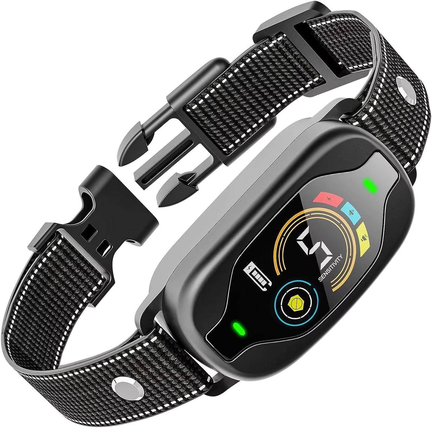 スマートプロテクションと感度調整機能を備えた吠え防止犬用首輪