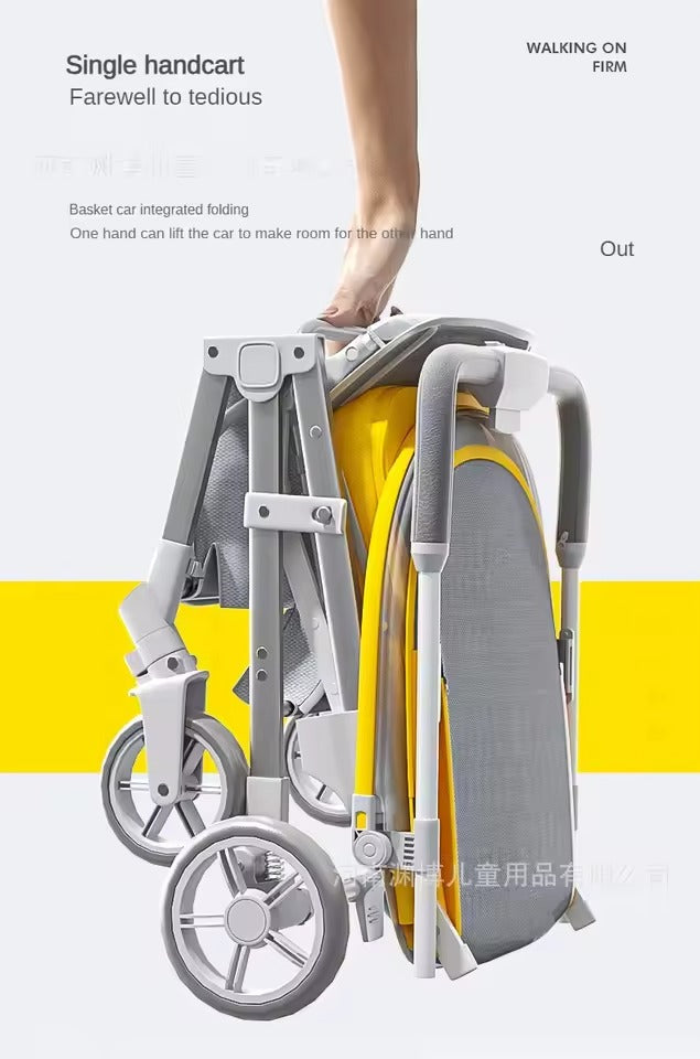 Foldable Cat Stroller with Breathable Mesh Canopy