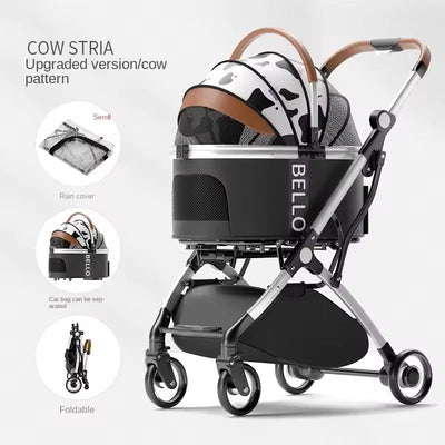 Dog Stroller and Pet Carrier – Foldable, Stylish, and Travel-Friendly