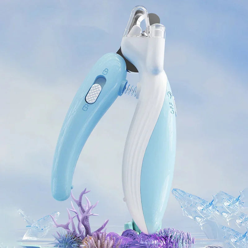 滑り止めハンドル付きLEDペット爪切り