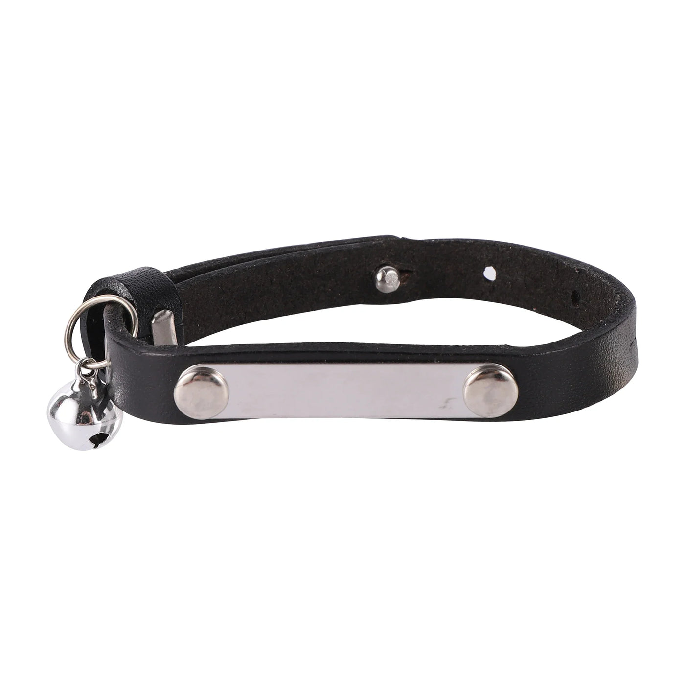 Customizable Leather Cat Collar with Bell and ID Tag