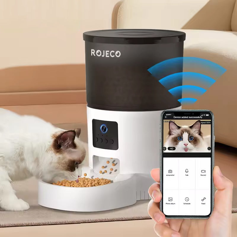 カメラと音声レコーダー付き3L自動ペットフィーダー