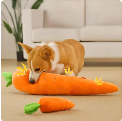 Plush Carrot for Dogs - Interactive Play and Cuddle Toy