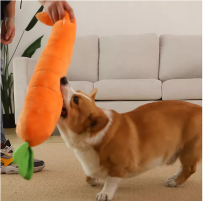 Plush Carrot for Dogs - Interactive Play and Cuddle Toy