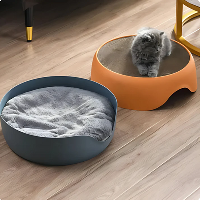 猫用多機能ライト（爪とぎ面と休憩クッション付き）