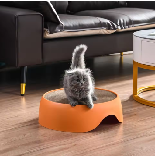 猫用多機能ライト（爪とぎ面と休憩クッション付き）