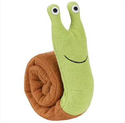 Plush Dog Toy in Snail Shape with Crinkle Sound and Squeaker