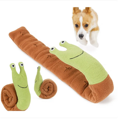 Plush Dog Toy in Snail Shape with Crinkle Sound and Squeaker