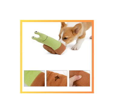 Plush Dog Toy in Snail Shape with Crinkle Sound and Squeaker