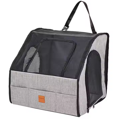 Safe Dog Car Seat - Foldable Transport Bag with Mesh Windows and Strap System