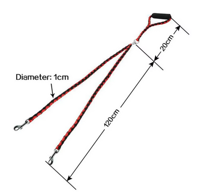 Twin Dog Leash in Check Pattern – Durable Leash for Two Dogs