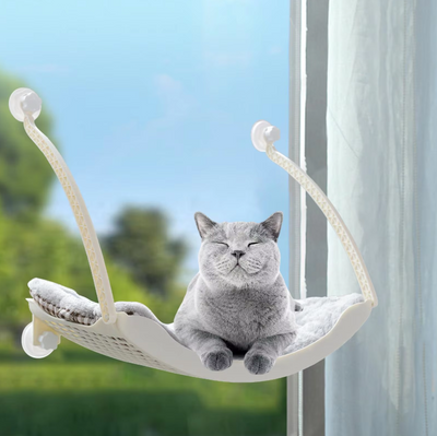 猫用窓用ハンモック - 吸盤付きの安定感と快適な睡眠エリア