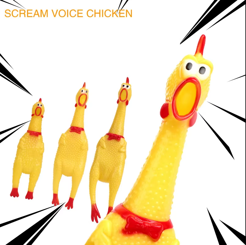 Squeaking Rubber Chicken – Funny Dog Toy