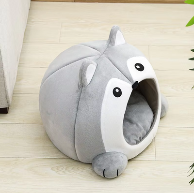 ハスキー猫のニッチ - 耳のための柔らかい内側パッド付きの猫用居心地の良いベッド